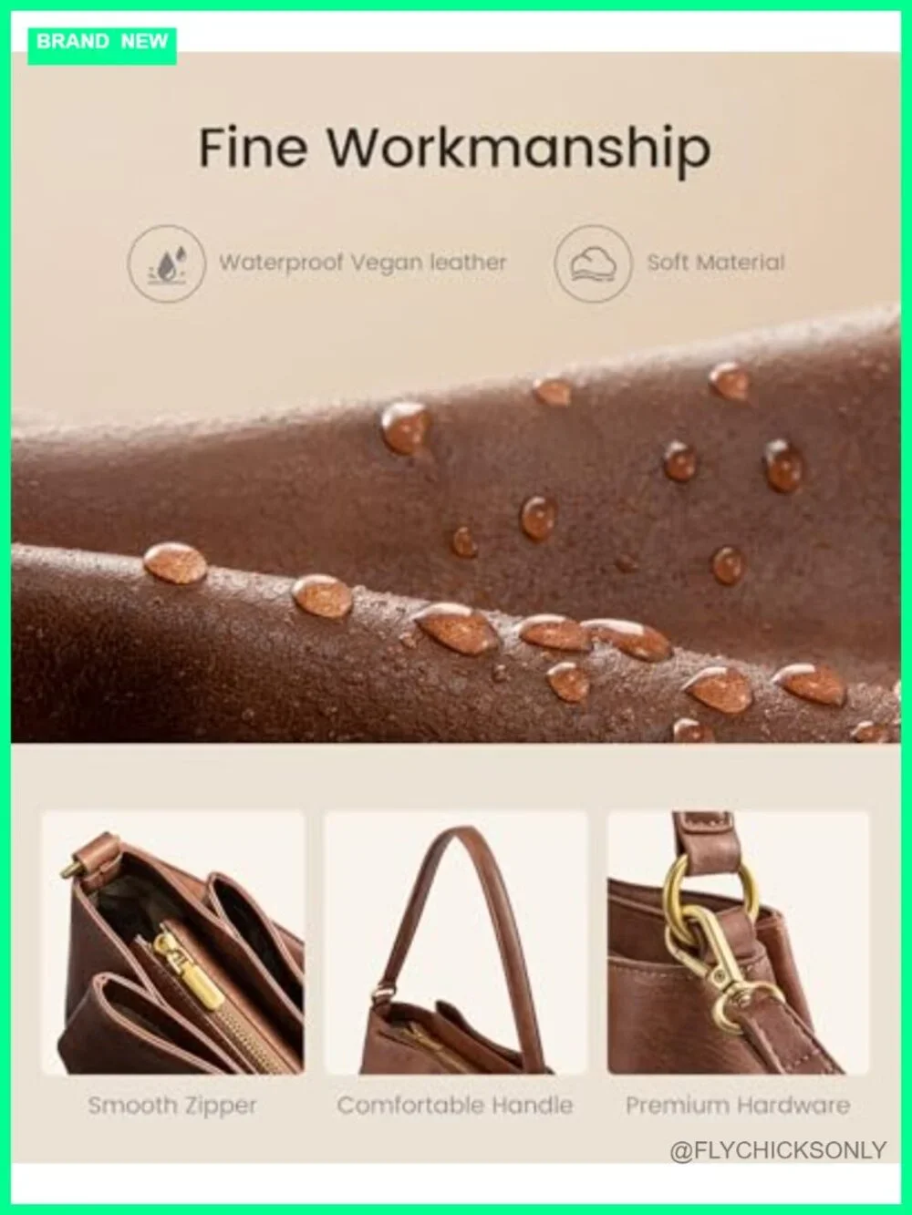 Women's Vegan Leather Hobo Bag with Triple Compartments, Adjustable Strap Purse